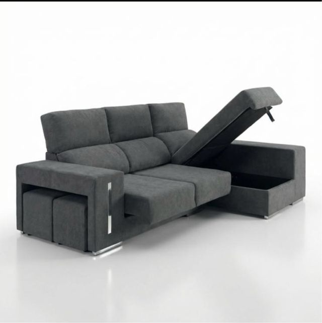 OFERTON Sofá gris Chaiselongue SIN IVA