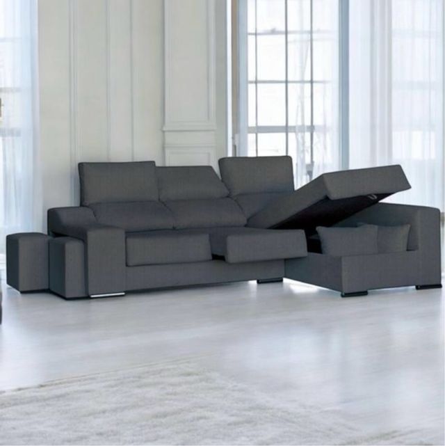 OFERTON Sofá gris Chaiselongue SIN IVA