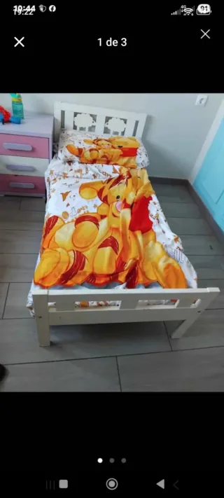 Cama infantil con estampado de Winnie the Pooh