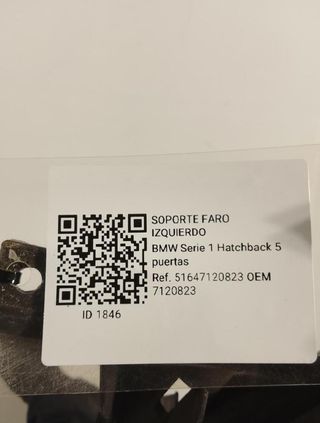 1846 7120823 soporte faro izquierdo bmw serie 1 -