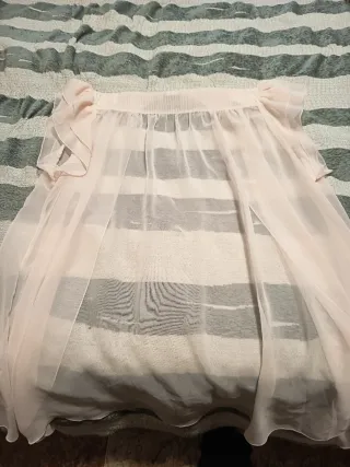 Camisón de seda y encaje con su bata de seda.  Pic