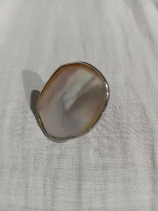 Anillo grande ajustable nácar