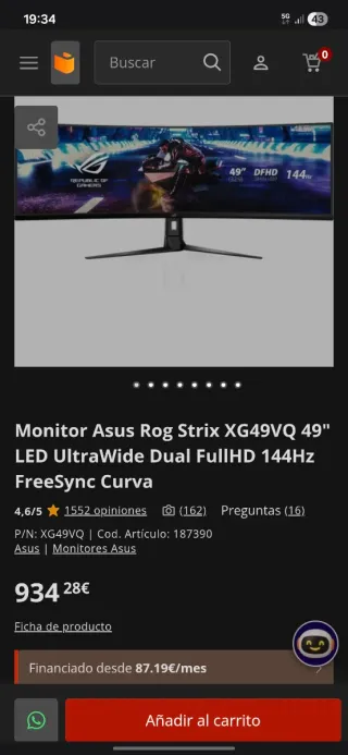 Monitor Asus ROG Strix 49