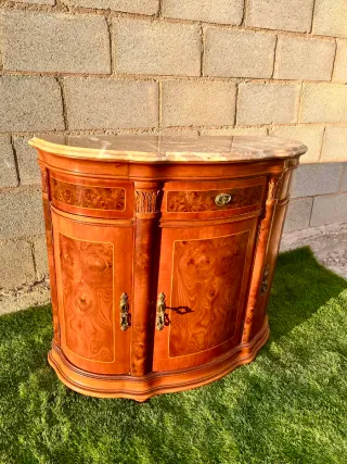 APARADOR CONSOLA ANTIGUA LUIS XVI DE MÁRMOL