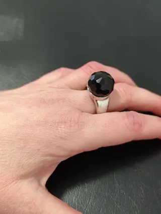 Anillo Viceroy Negro y Plateado