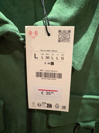 Chaqueta Zara Verde Sin Estrenar