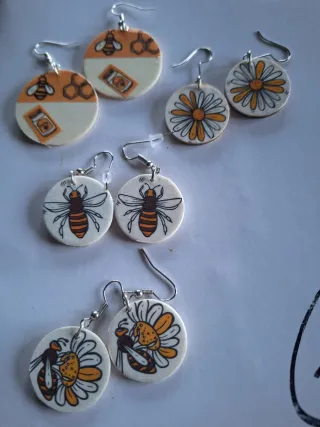 Pendientes de margarita Inspiración abejitas