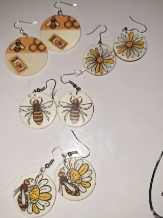 Pendientes de margarita Inspiración abejitas