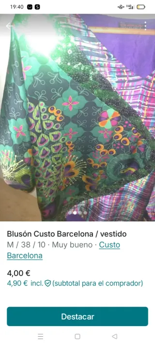 Blusón / Vestido Custo Barcelona Talla M