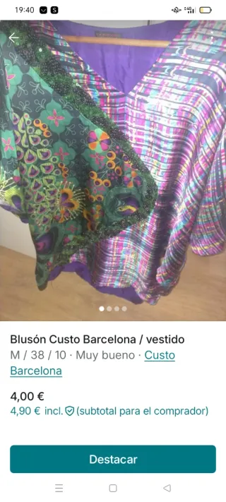 Blusón / Vestido Custo Barcelona Talla M