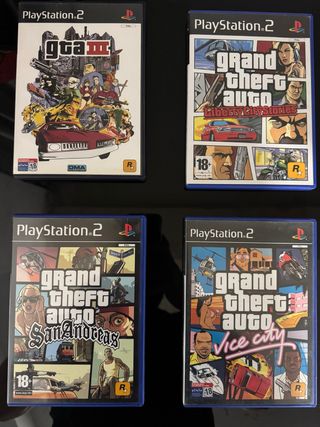 4 Juegos GTA PS2: III, VCS, SA, VC