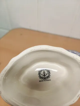 La Cartuja de Sevilla - Plato y Bol Azul Salsera