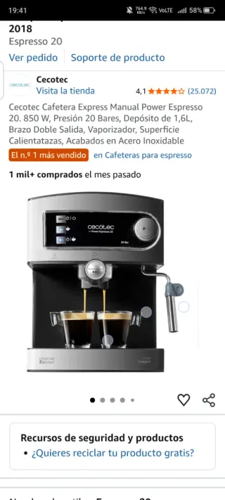Cafetera Cecotec Power Espresso 20