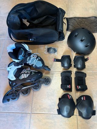 Patines Decathlon Oxelo con bolsa y protecciones