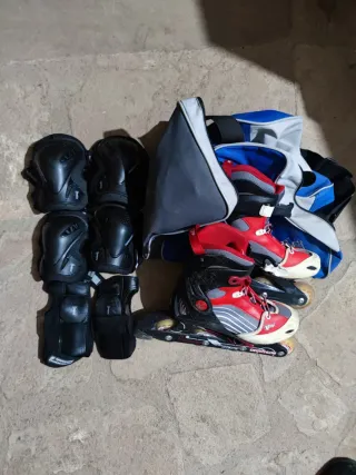 Patines Decathlon + Bolsa + Protecciones