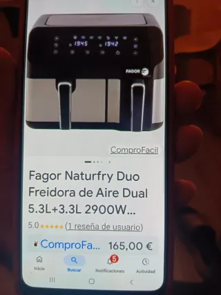 Fagor Naturfry Duo Freidora Aire Dual