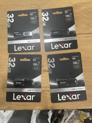 4 Pendrives Lexar Jumpdrive S80 32GB