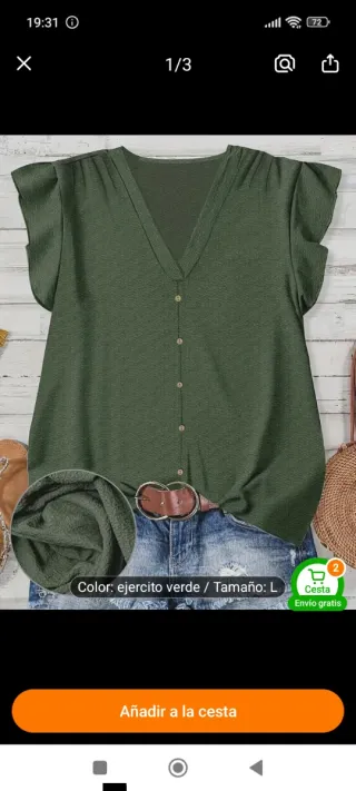 Blusa verde manga corta