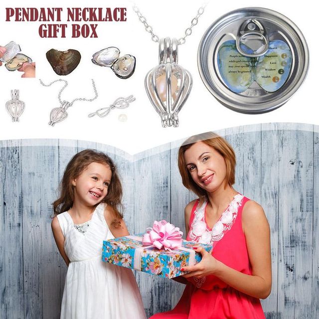 OSTRA CON PERLA NATURAL + COLGANTE PLATEADO