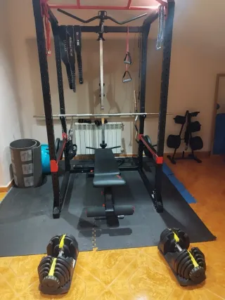 Rack musculación + accesorios