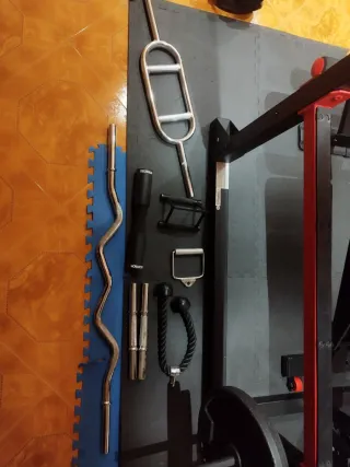 Rack musculación + accesorios