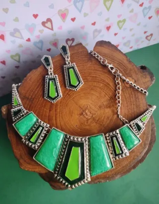 Conjunto collar y pendientes boho étnico