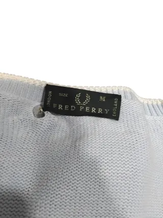 Maglione Fred Perry Azzurro V-Neck Taglia M