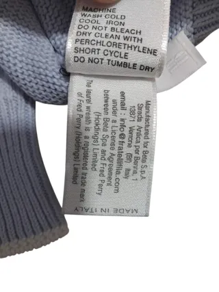 Maglione Fred Perry Azzurro V-Neck Taglia M