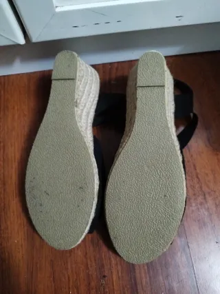 Sandalias cuña negras T38