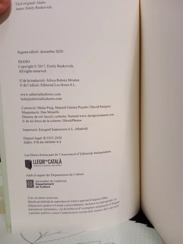 Idaho. Emily Ruskovich (Llegir en Català)