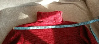 Jersey punto grueso cuello alto rojo talla L