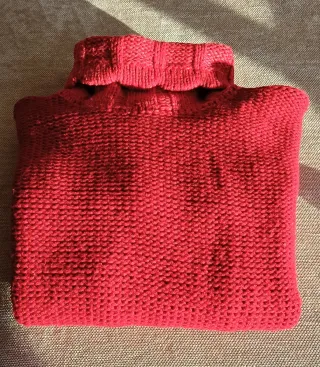 Jersey punto grueso cuello alto rojo talla L