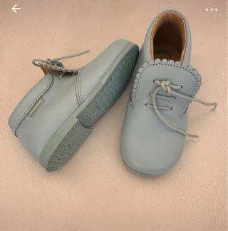 Zapatos niño azul piel