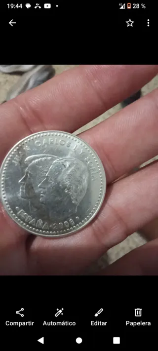 Moneda Conmemorativa Juan Carlos y Sofía España 20