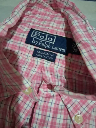 Camisa Polo Ralph Lauren cuadros rosa