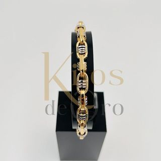PULSERA BARBATE BARRAS BICOLOR 7MM 18K