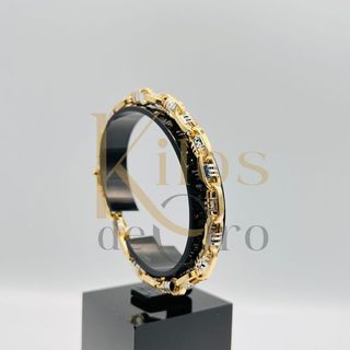 PULSERA BARBATE BARRAS BICOLOR 7MM 18K