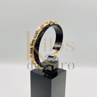 PULSERA BARBATE BARRAS BICOLOR 7MM 18K