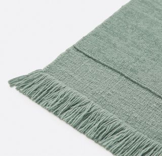 Tappeto in Lana e Cotone Verde