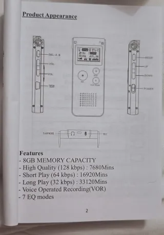 Grabadora de voz Evistr EVIDA negro