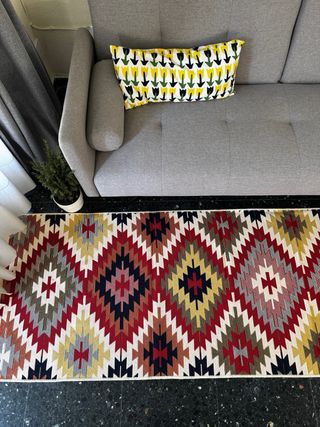 Tappeto Kilim in Cotone Etnico 80x300 cm. Per Corridoio.
