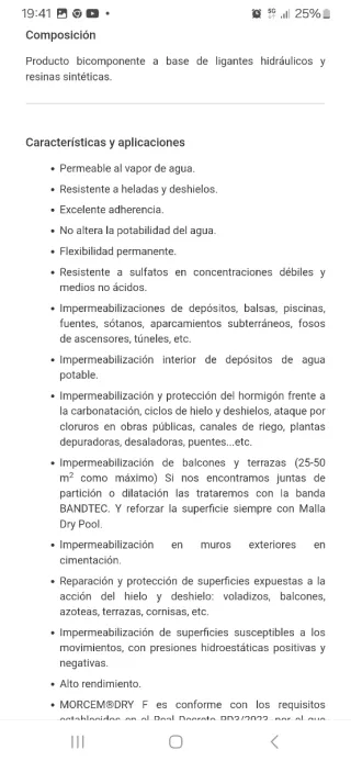 Morcem Dry F PUMA Mortero Impermeabilizante