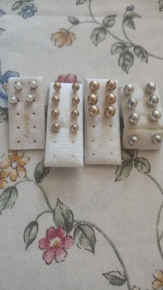 Pendientes Perlas y Bolas Plata