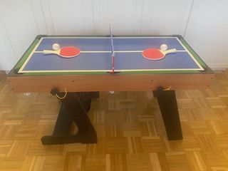 MESA 4 en 1: Futbolín Villar Ping-Pong Air Hockey