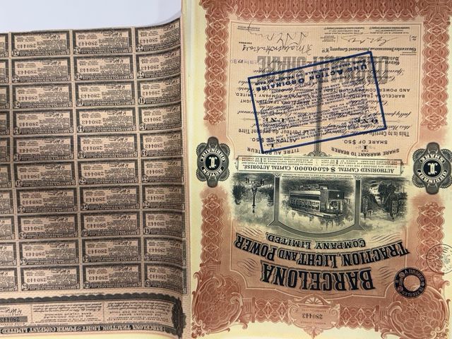 Acción 100 Francos Tramways Electriques