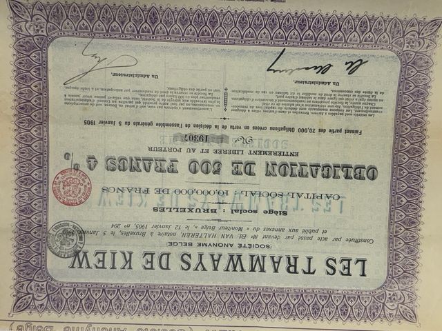 Acción 100 Francos Tramways Electriques