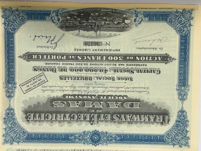 Acción 100 Francos Tramways Electriques