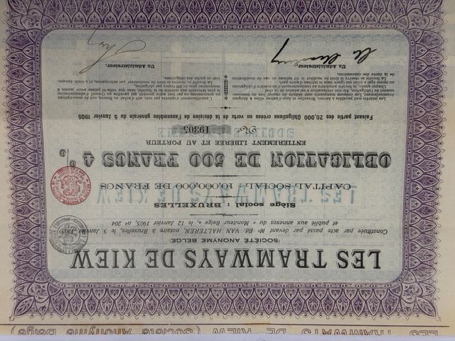 Acción 100 Francos Tramways Electriques