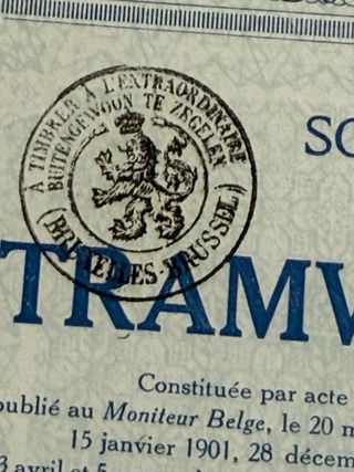 Acción 100 Francos Tramways Electriques