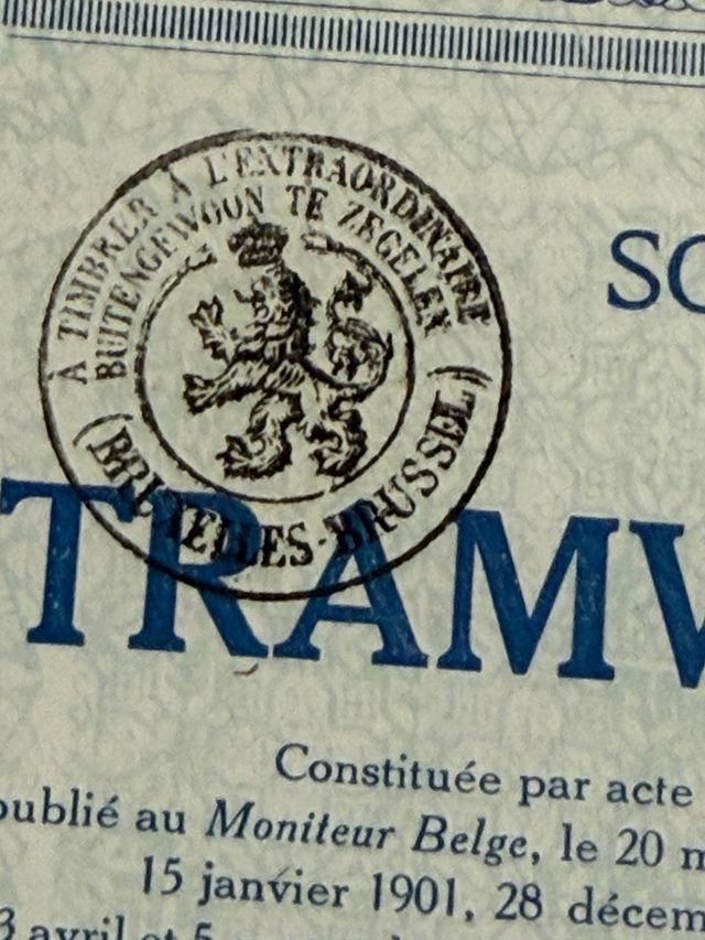 Acción 100 Francos Tramways Electriques